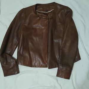 Cropped Banana Republic Leather Jacket